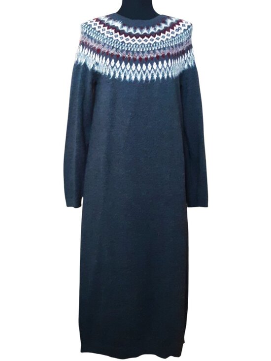 J. Jill Fair Isle Nordic Long Sleeve Knit Midi Sweater Dress - Picture 1 of 8